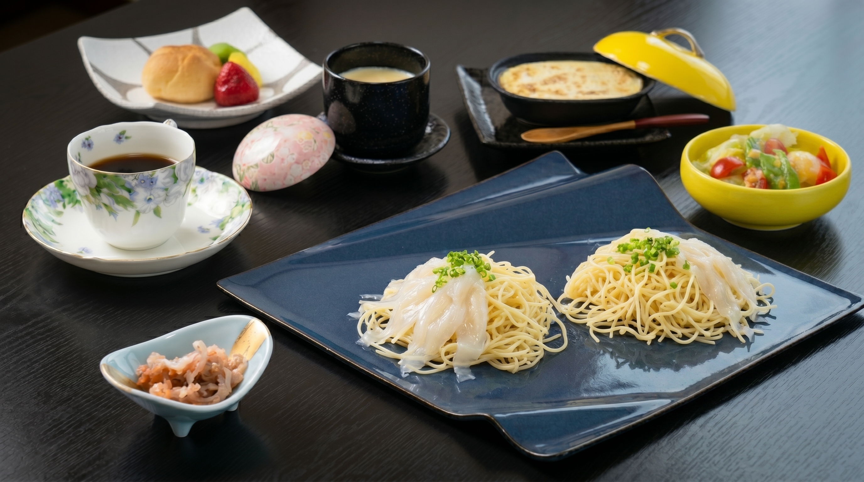 ふぐの冷製パスタセット